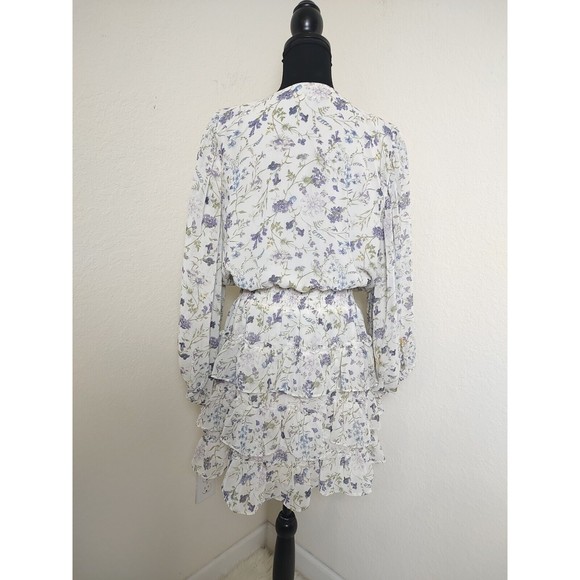 EXPRESS FLORAL SMOCKED WAIST TIERED RUFFLE MINI DRESS SZ XL - Picture 8 of 11